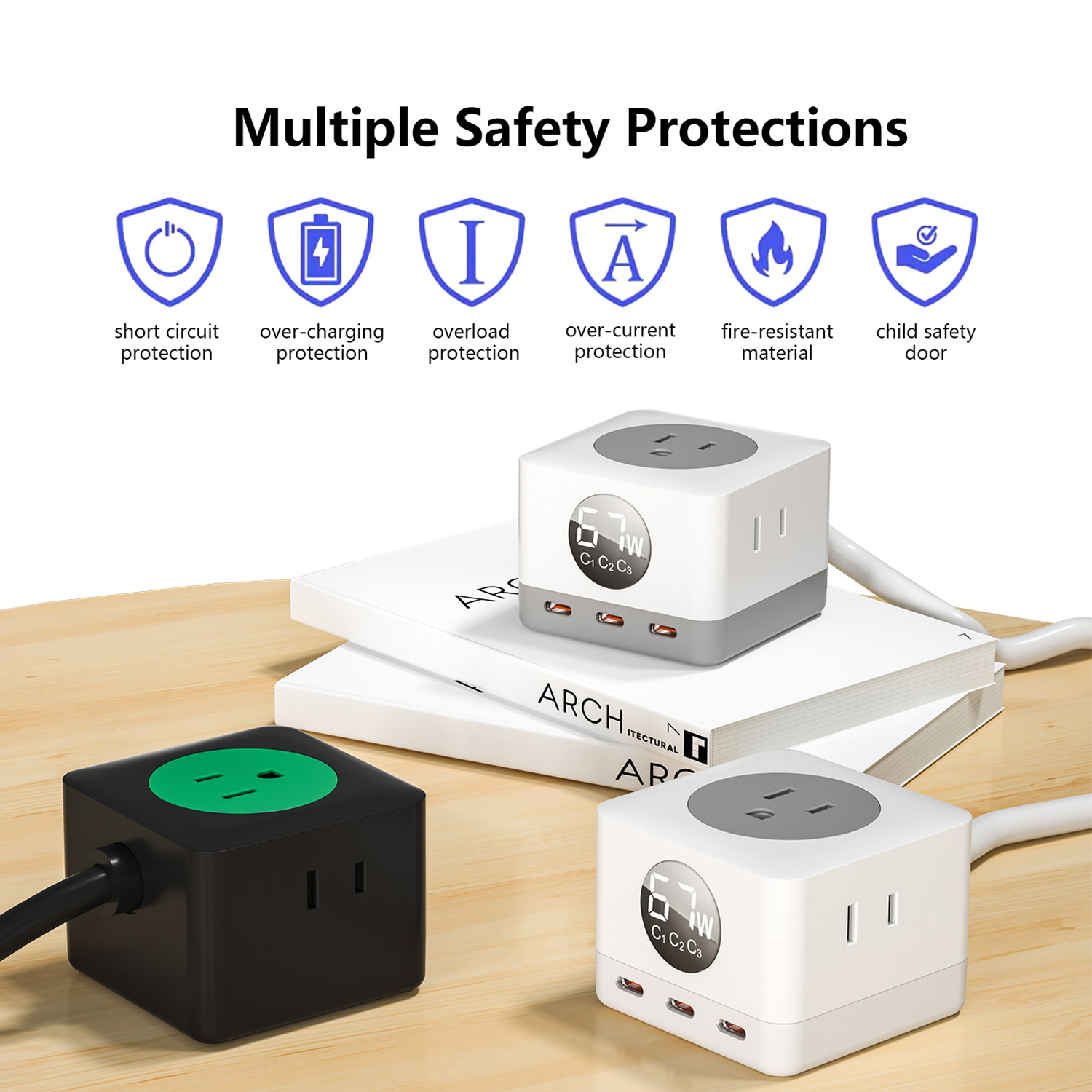 67W USB C GaN Power Strip
